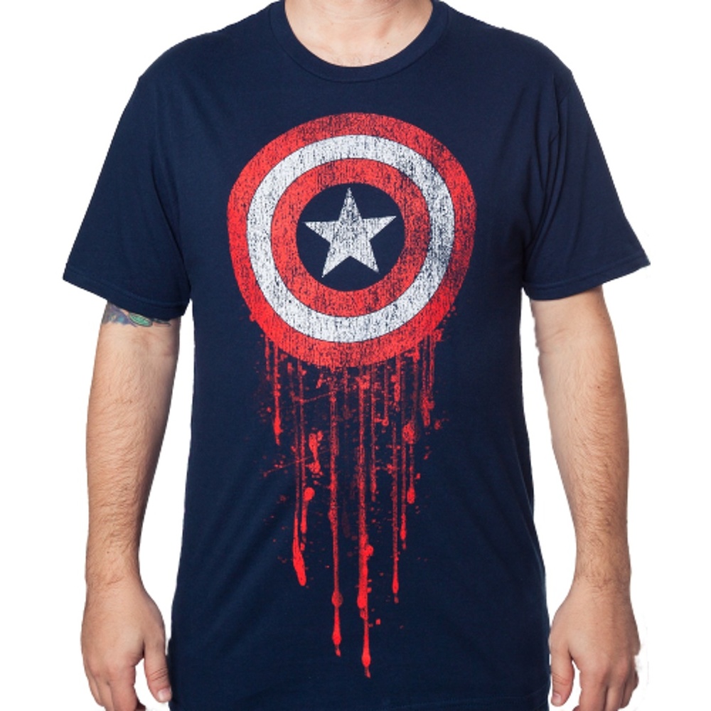 Captain America Battle Worn- Men's T--Shirt